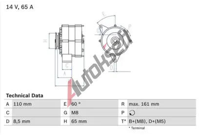 BOSCH Alterntor BO 0986034230, 0 986 034 230