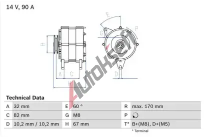 BOSCH Alterntor BO 0986036660, 0 986 036 660