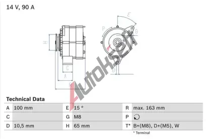 BOSCH Alterntor BO 0986036790, 0986036790