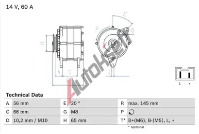 BOSCH Alterntor BO 0986037321, 0986037321