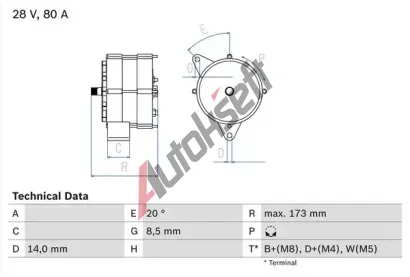 BOSCH Alterntor BO 0986037760, 0 986 037 760