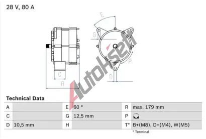 BOSCH Alterntor BO 0986037770, 0 986 037 770