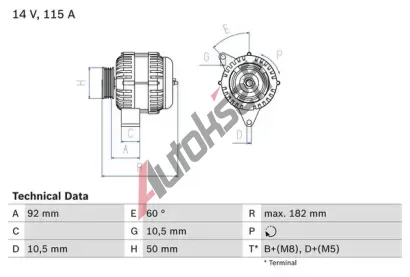 BOSCH Alterntor BO 0986037990, 0986037990