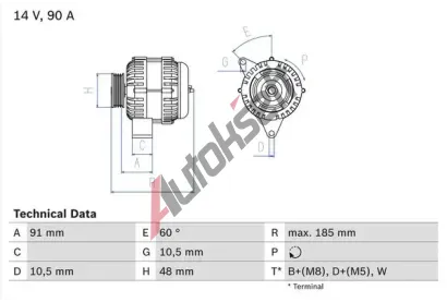 BOSCH Alterntor BO 0986038160, 0 986 038 160