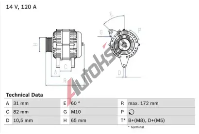 BOSCH Alterntor BO 0986038180, 0 986 038 180