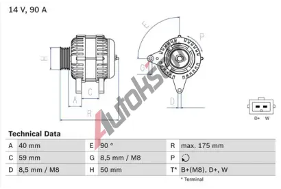 BOSCH Alterntor BO 0986038370, 0986038370