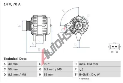 BOSCH Alterntor BO 0986038390, 0986038390