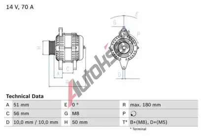 BOSCH Alterntor BO 0986038600, 0 986 038 600