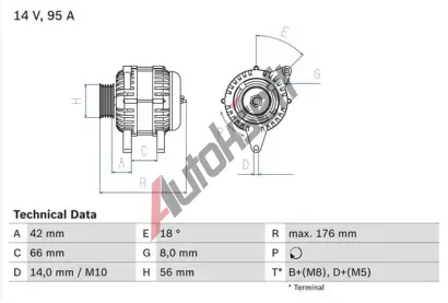 BOSCH Alterntor BO 0986038791, 0 986 038 791