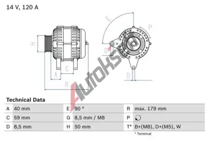 BOSCH Alterntor BO 0986038950, 0 986 038 950