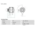 Alternátor BOSCH ‐ BO 0986039000 Alternátor BOSCH ‐ BO 0986039000