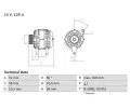 Alternátor BOSCH ‐ BO 0986039250 Alternátor BOSCH ‐ BO 0986039250