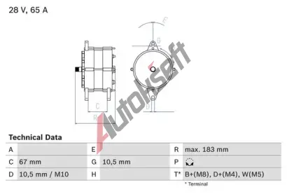 BOSCH Alterntor BO 0986039490, 0 986 039 490