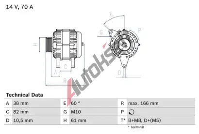 BOSCH Alterntor BO 0986039550, 0 986 039 550