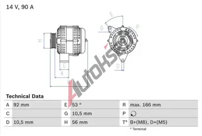 BOSCH Alterntor BO 0986039860, 0 986 039 860