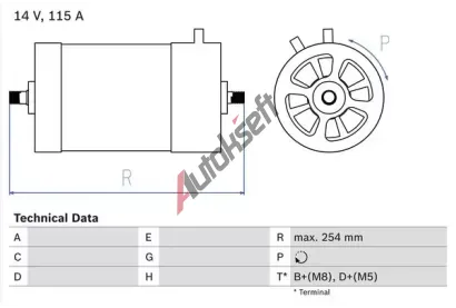 BOSCH Alternátor BO 0986039870, 0 986 039 870 BOSCH Alternátor BO 0986039870, 0 986 039 870