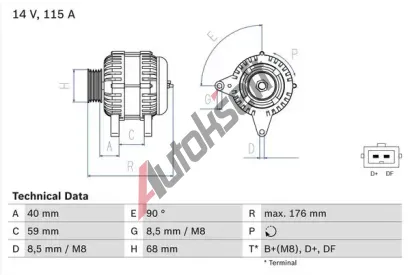 BOSCH Alterntor BO 0986040270, 0 986 040 270