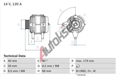 BOSCH Alterntor BO 0986040360, 0 986 040 360