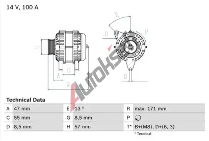 BOSCH Alterntor BO 0986040370, 0 986 040 370