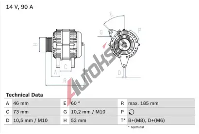 BOSCH Alterntor BO 0986040380, 0 986 040 380