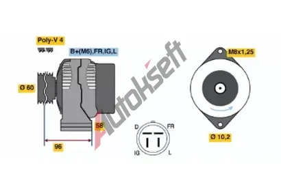 BOSCH Alterntor BO 0986040910, 0 986 040 910