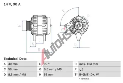 BOSCH Alterntor BO 0986040940, 0 986 040 940