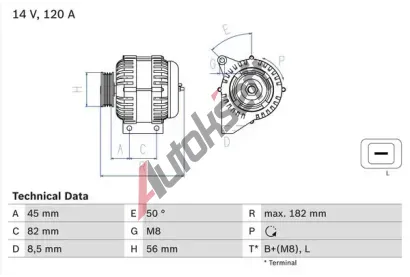 BOSCH Alterntor BO 0986041150, 0 986 041 150