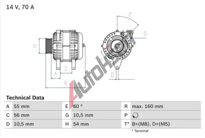 BOSCH Alterntor BO 0986041240, 0 986 041 240