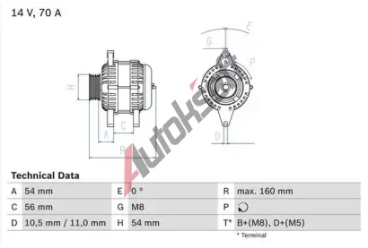 BOSCH Alterntor BO 0986041260, 0 986 041 260