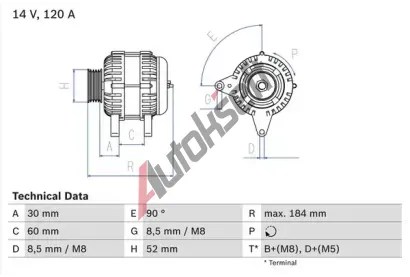 BOSCH Alterntor BO 0986041280, 0 986 041 280