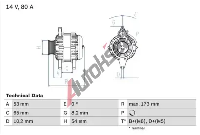 BOSCH Alterntor BO 0986041381, 0986041381