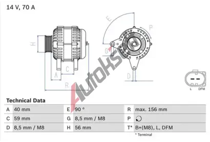 BOSCH Alterntor BO 0986041510, 0 986 041 510