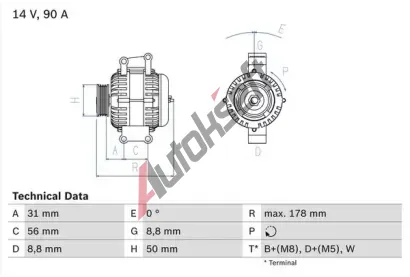 BOSCH Alterntor BO 0986041530, 0 986 041 530