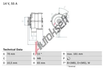 BOSCH Altern�tor BO 0986041630, 0 986 041 630
