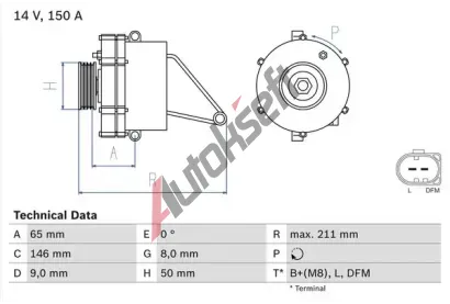 BOSCH Alterntor BO 0986041760, 0 986 041 760