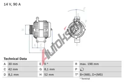 BOSCH Alterntor BO 0986041800, 0 986 041 800