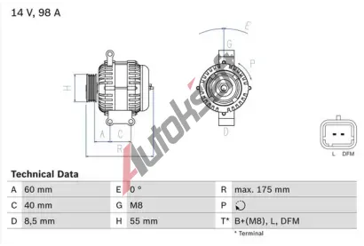 BOSCH Alterntor BO 0986041850, 0 986 041 850