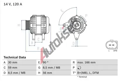 BOSCH Alterntor BO 0986041870, 0 986 041 870