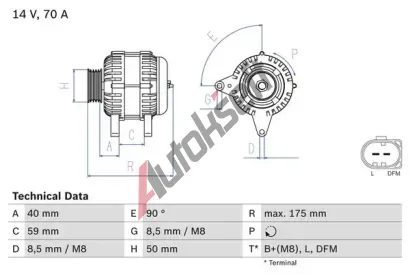 BOSCH Alterntor BO 0986041910, 0 986 041 910