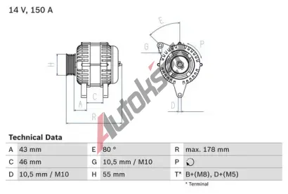 BOSCH Alterntor BO 0986041930, 0 986 041 930