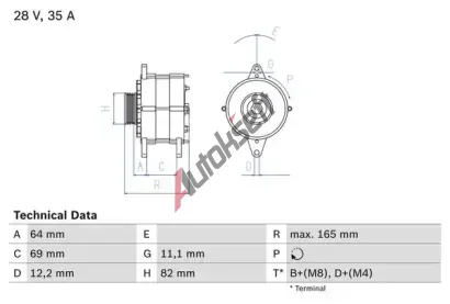 BOSCH Alternátor BO 0986041940, 0 986 041 940 BOSCH Alternátor BO 0986041940, 0 986 041 940