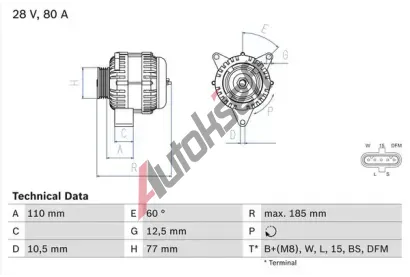 BOSCH Alterntor BO 0986042360, 0 986 042 360