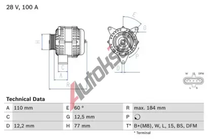 BOSCH Alterntor BO 0986042390, 0 986 042 390