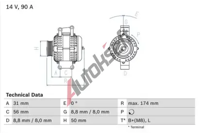 BOSCH Alterntor BO 0986042530, 0 986 042 530