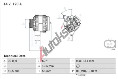 BOSCH Alterntor BO 0986042550, 0 986 042 550