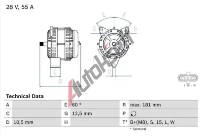 BOSCH Alterntor BO 0986042580, 0 986 042 580