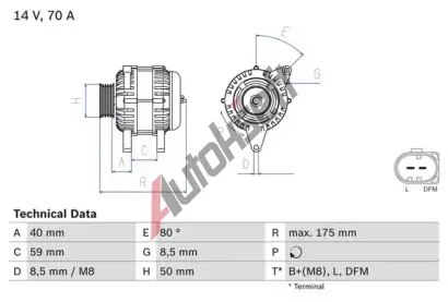 BOSCH Alterntor BO 0986042620, 0 986 042 620