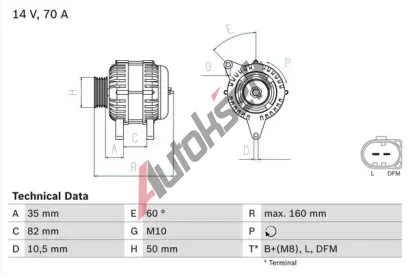 BOSCH Alterntor BO 0986042640, 0 986 042 640