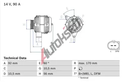BOSCH Alterntor BO 0986042730, 0 986 042 730