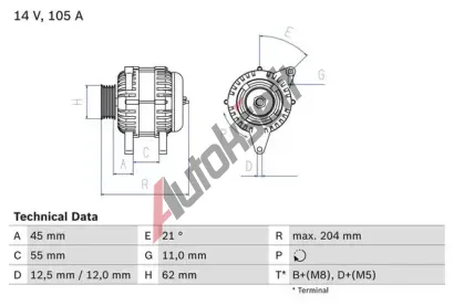 BOSCH Alterntor BO 0986042780, 0 986 042 780